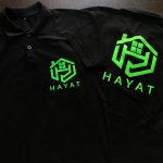 چاپ تیشرت مشکی یقه دار